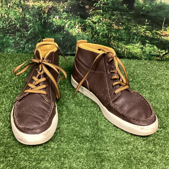 Puma Other - PUMA Brown Leather Vintage Style High Top Sneakers 44